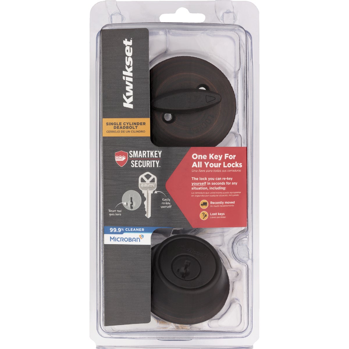 Kwikset 660 Single Cylinder Deadbolt with SmartKey, Venetian Bronze Image 2