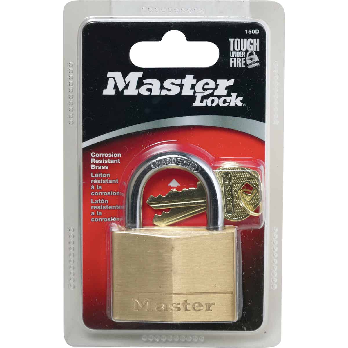 Master Lock 2 In. W. 5-Pin Tumbler Brass Keyed Different Padlock Image 2