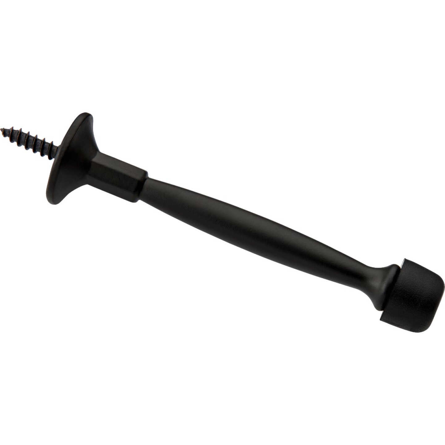 National Hardware 4 In. Matte Black Rigid Door Stop Image 1
