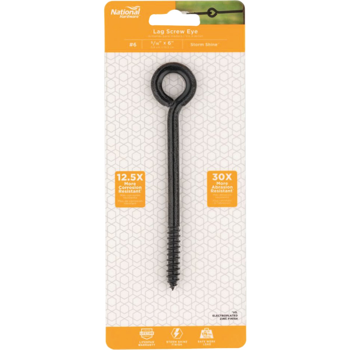 National Hardware 5/16 In. x 6 In. Storm Shine Lag Screw Eye Image 2