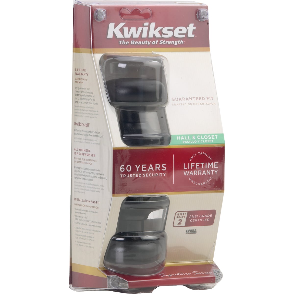 Kwikset Signature Series Venetian Bronze Hall & Closet Door Knob Image 2