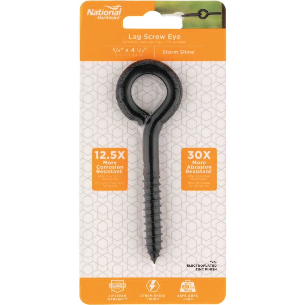 National Hardware 3/8 In. x 4-1/2 In. Storm Shine Lag Screw Eye  Image 2