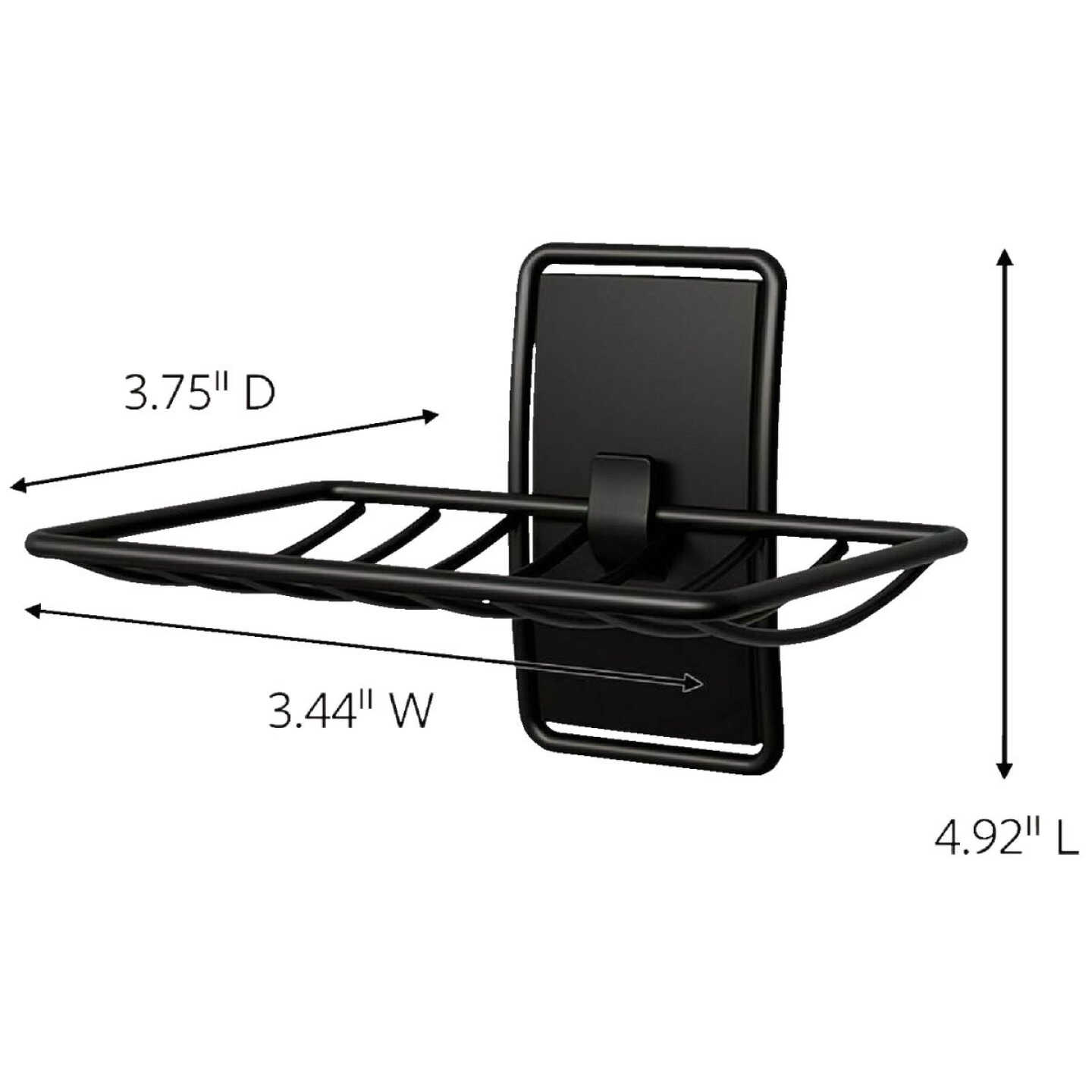 Command Adhesive Soap Dish, Matte Black, 2 Medium Water-Resistant Strips Image 7