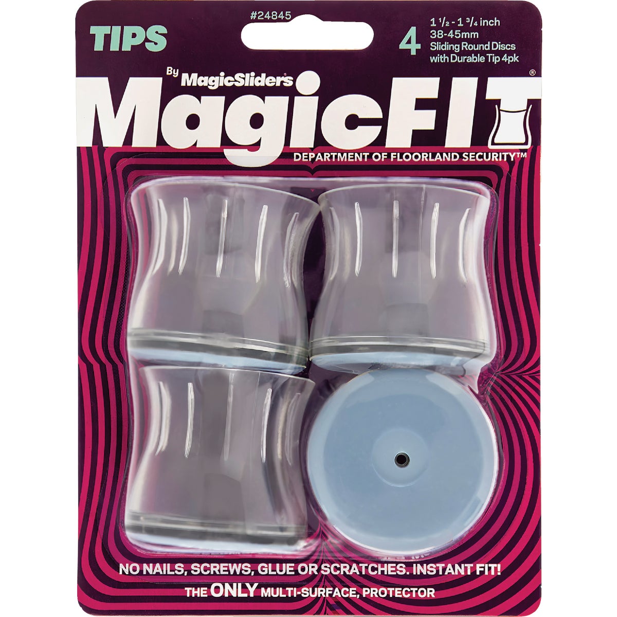  Magic Sliders Magic Fit 1-1/2 In. - 1-3/4 In. Round Slider (4-Pack) Image 2