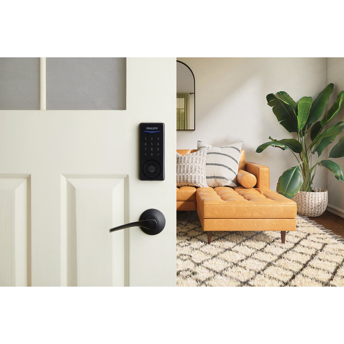Philips Bluetooth & Fingerprint Touchscreen Electronic Deadbolt, Matte Black Image 2
