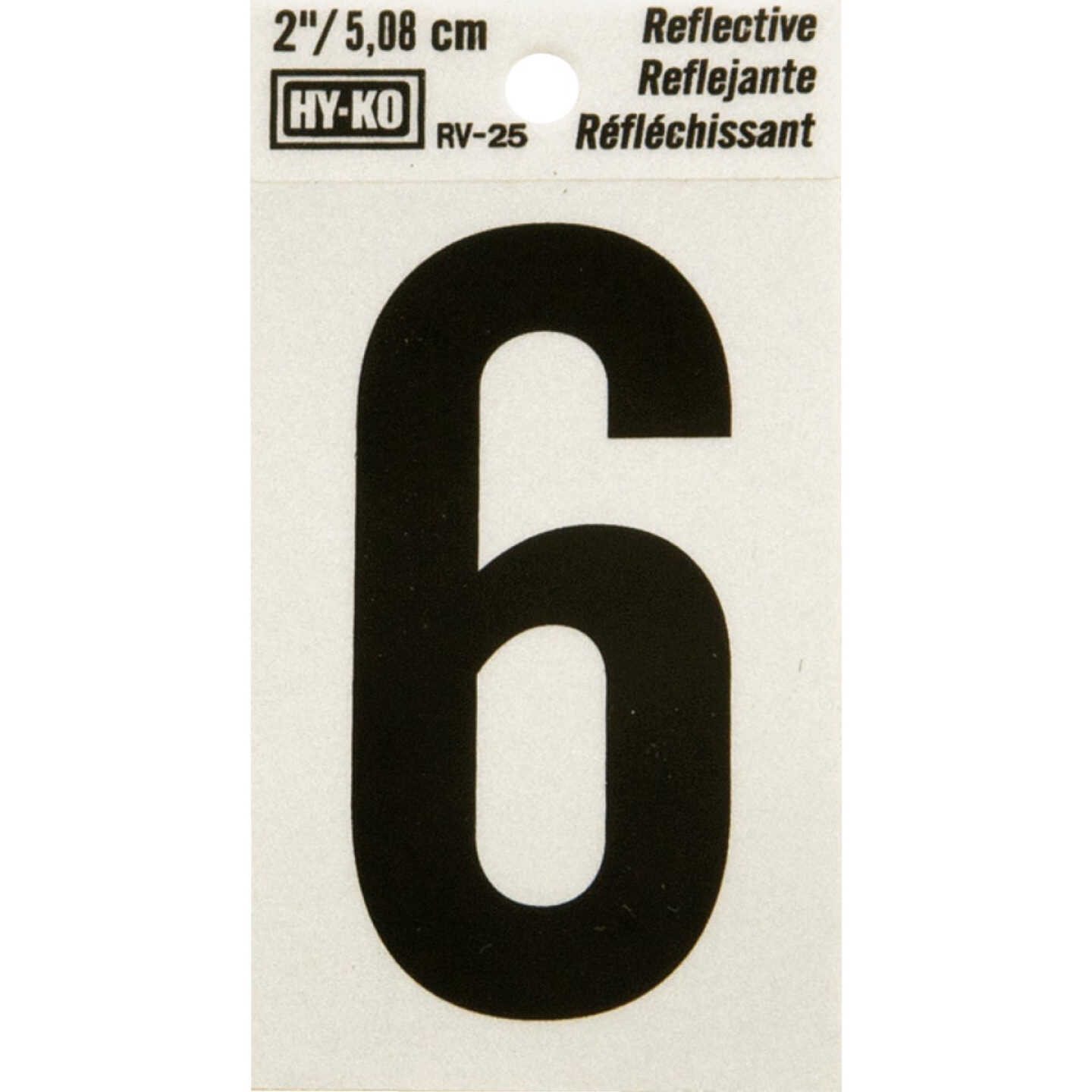 Hy-Ko Vinyl 2 In. Reflective Adhesive Number Six Image 1