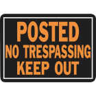 Hy-Ko 10x14 Day-Glo Aluminum Sign, Posted No Trespassing Keep Out Image 1