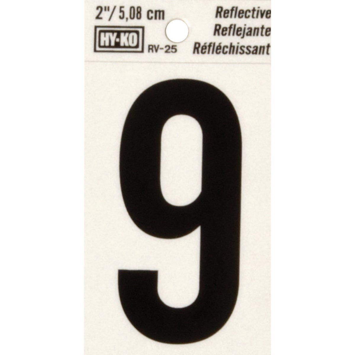 Hy-Ko Vinyl 2 In. Reflective Adhesive Number Nine Image 1
