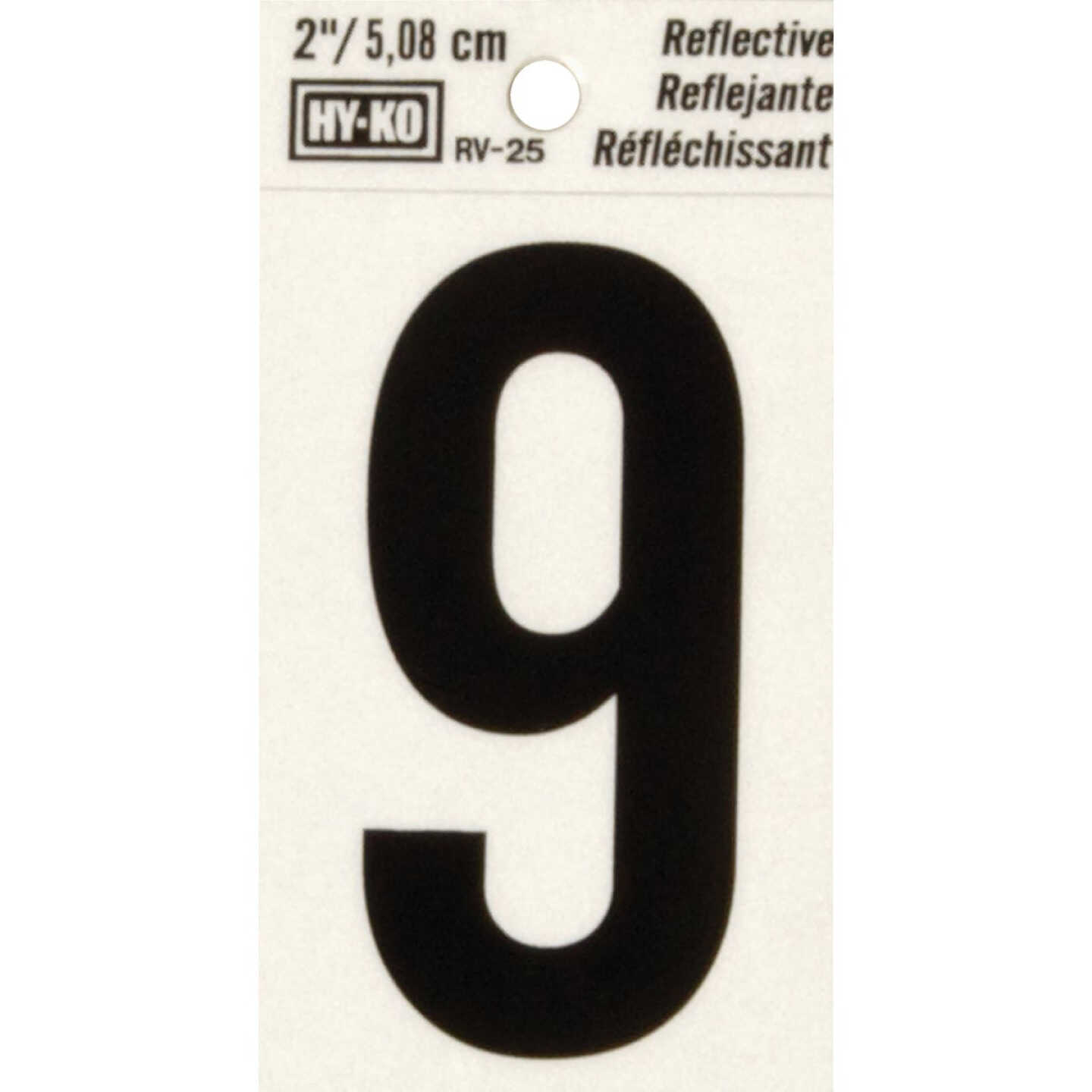 Hy-Ko Vinyl 2 In. Reflective Adhesive Number Nine Image 1