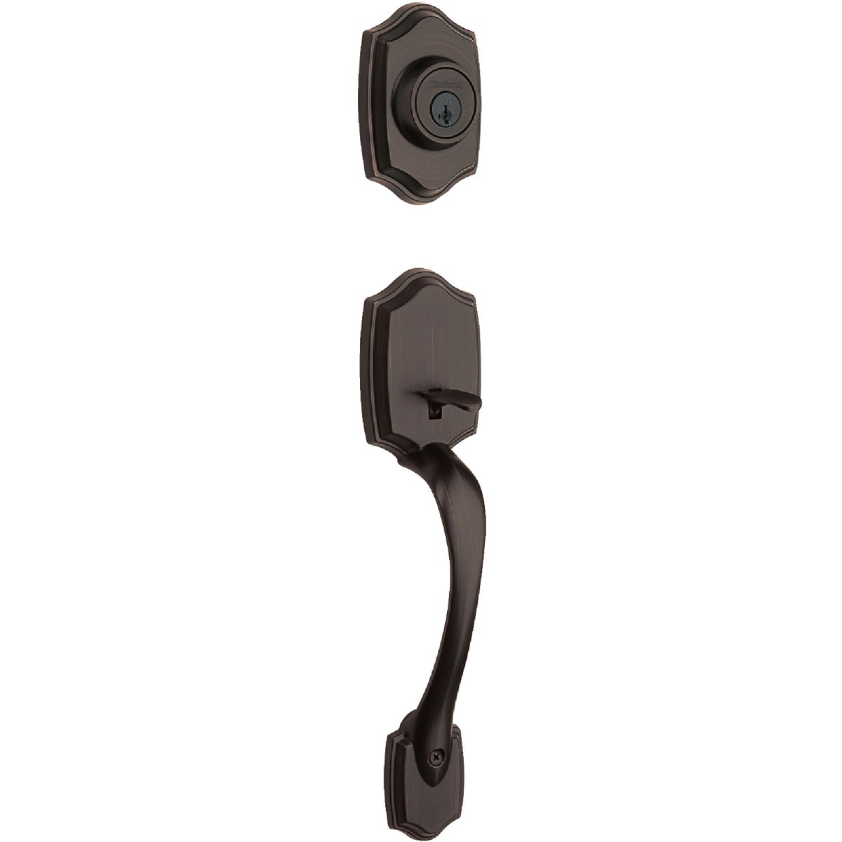 Kwikset Belleview Handleset with Cove Knob SmartKey, Venetian Bronze