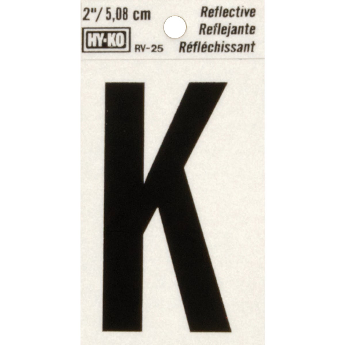 Hy-Ko Vinyl 2 In. Reflective Adhesive Letter, K Image 1