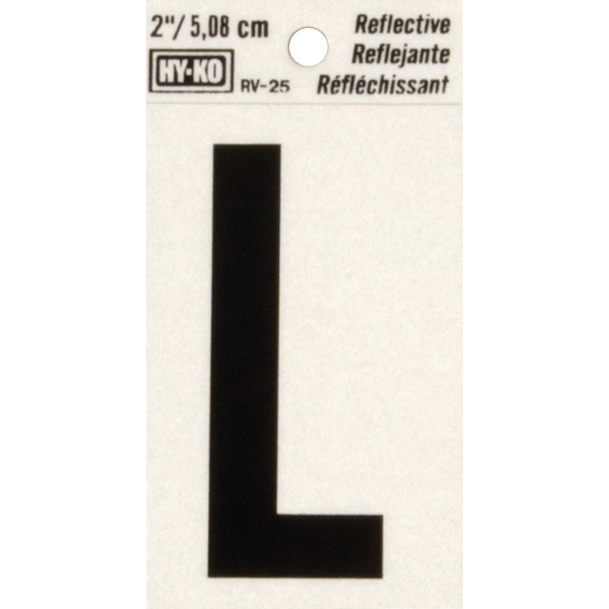 Hy-Ko Vinyl 2 In. Reflective Adhesive Letter, L Image 1