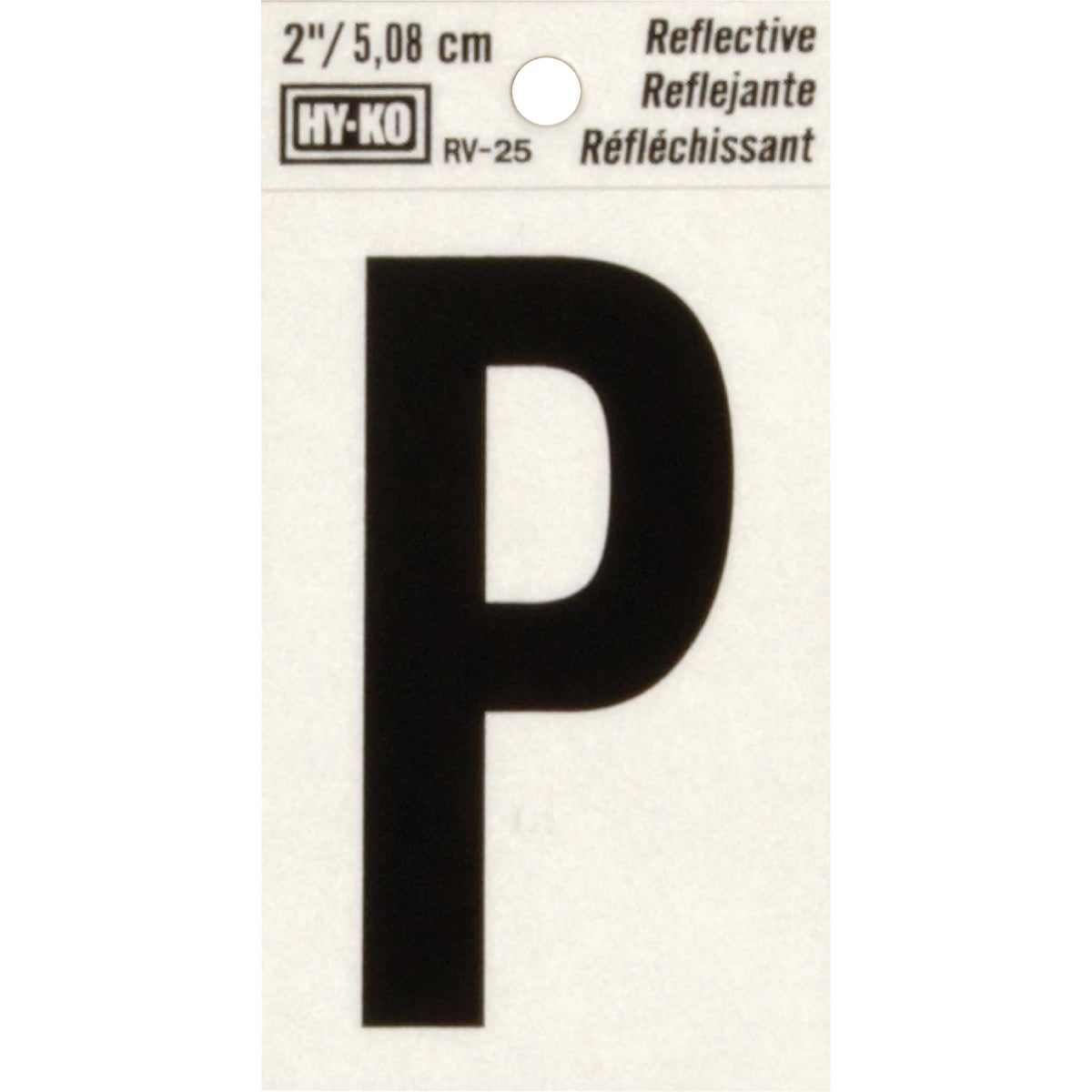 Hy-Ko Vinyl 2 In. Reflective Adhesive Letter, P Image 1