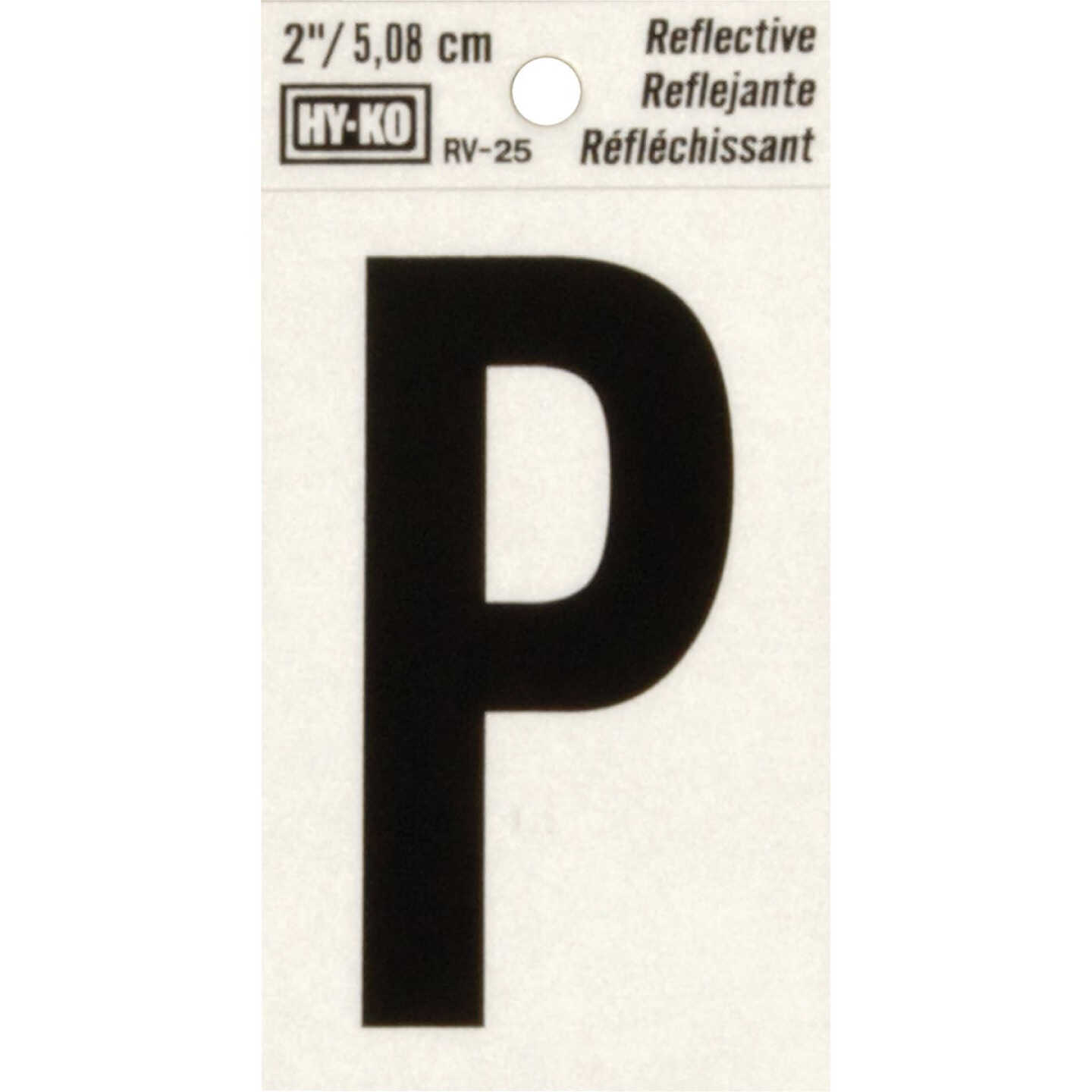Hy-Ko Vinyl 2 In. Reflective Adhesive Letter, P Image 1