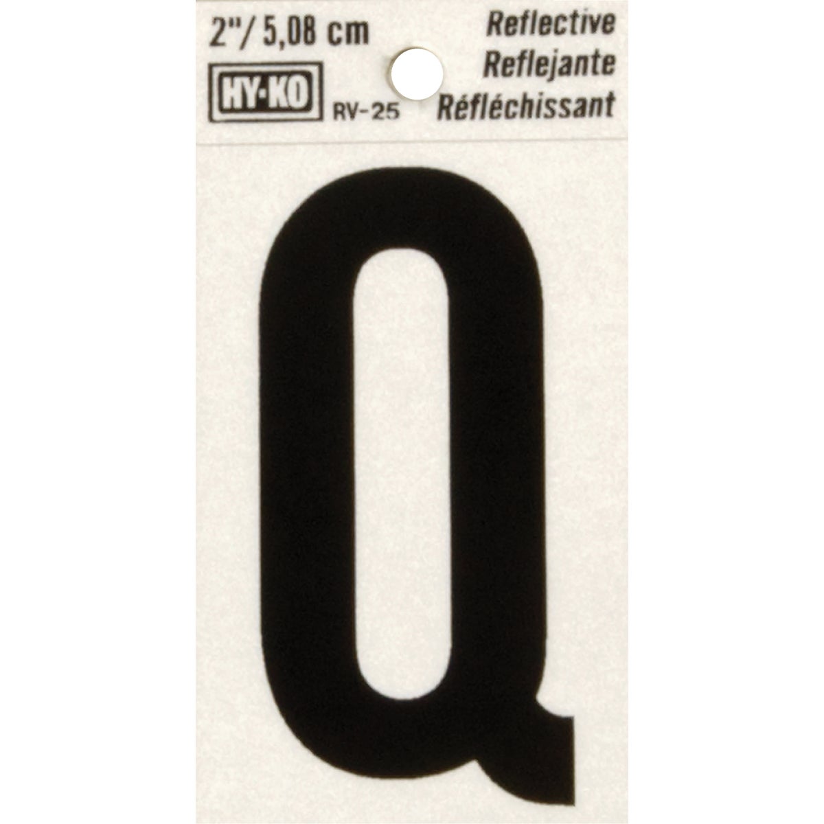 Hy-Ko Vinyl 2 In. Reflective Adhesive Letter, Q Image 1