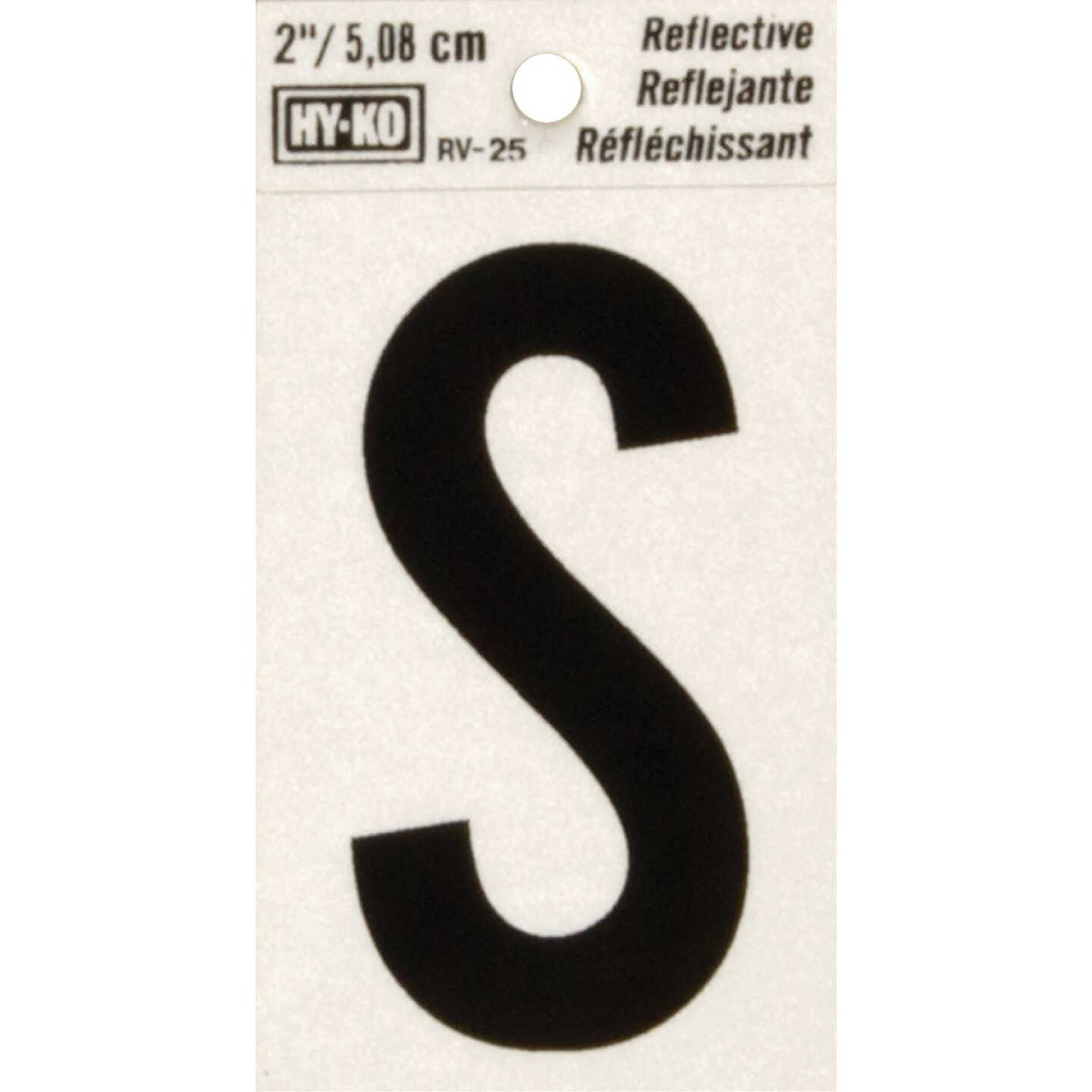 Hy-Ko Vinyl 2 In. Reflective Adhesive Letter, S Image 1