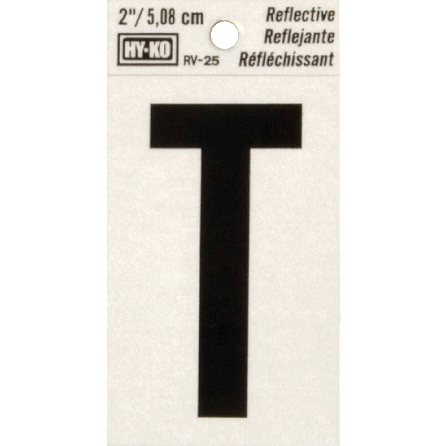 Hy-Ko Vinyl 2 In. Reflective Adhesive Letter, T Image 1