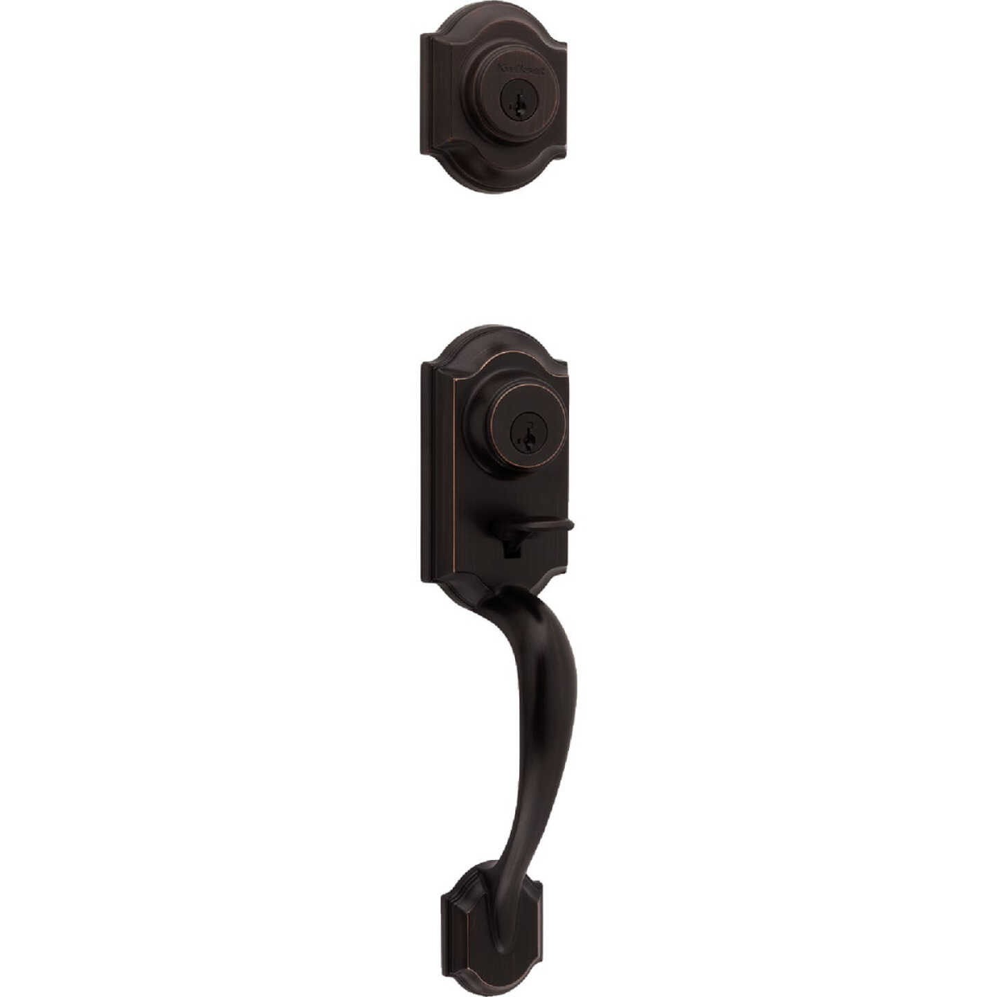 Kwikset Montara Handleset with Juno Knob SmartKey, Venetian Bronze Image 1