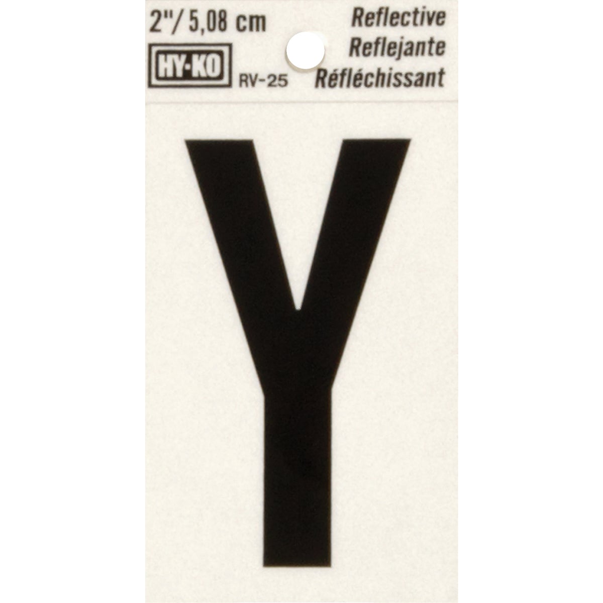 Hy-Ko Vinyl 2 In. Reflective Adhesive Letter, Y Image 1