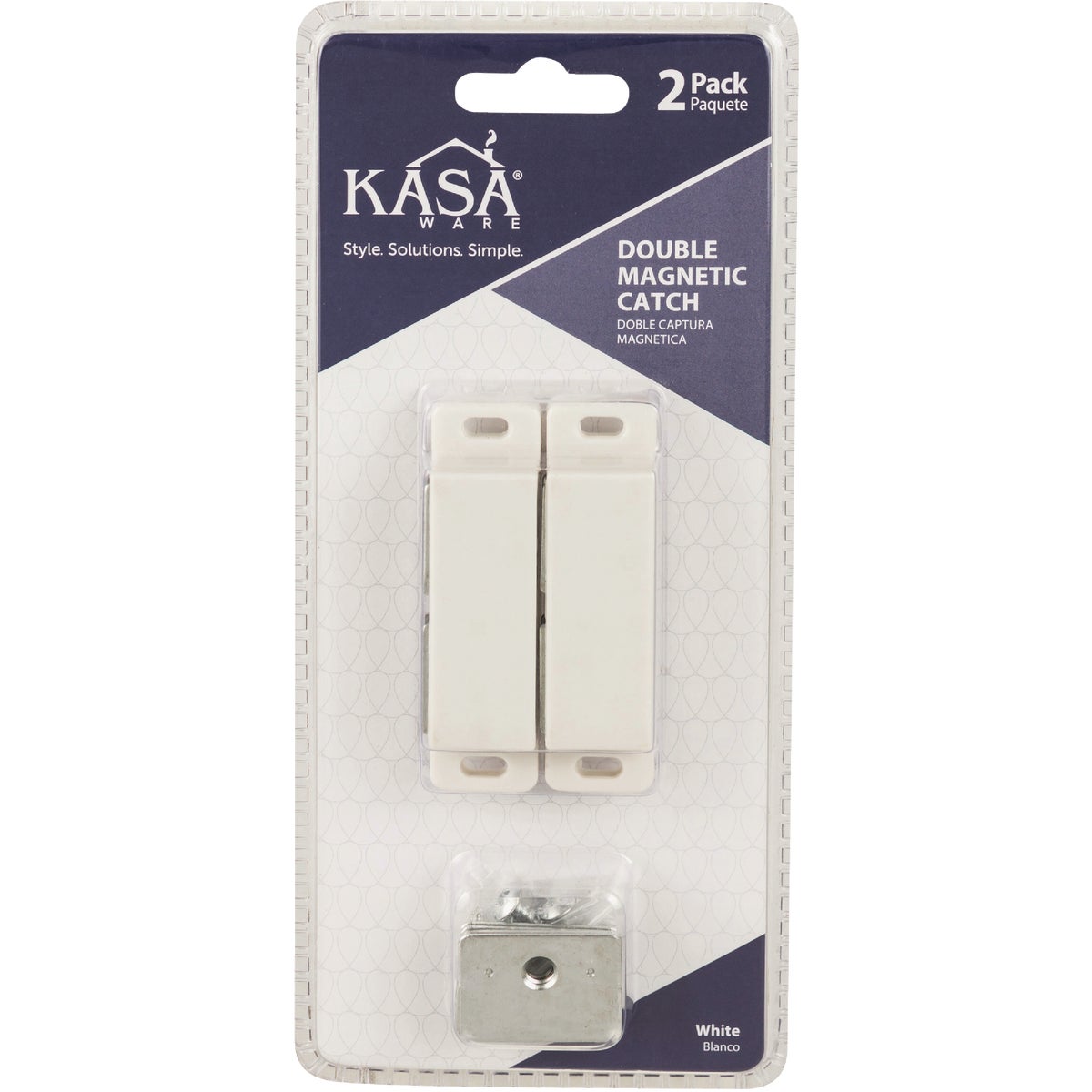 KasaWare White Double Magnetic Catch (2-Pack) Image 2