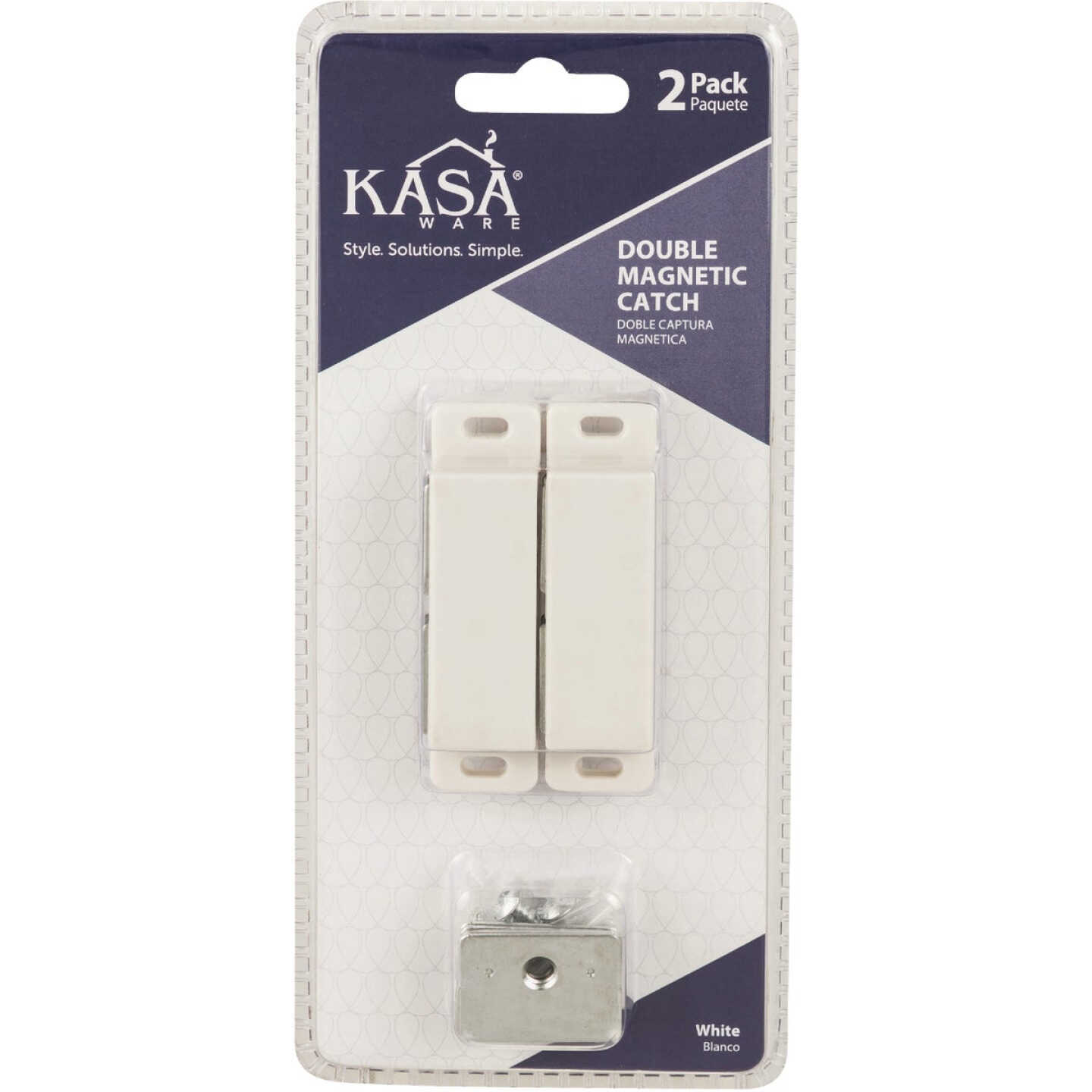 KasaWare White Double Magnetic Catch (2-Pack) Image 2