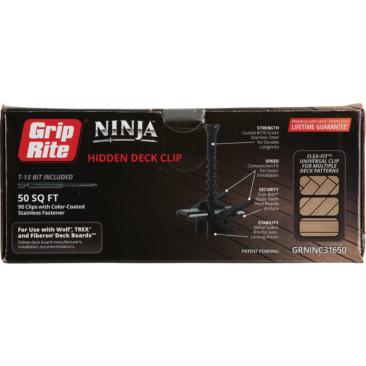 Grip-Rite Ninja 50 Sq. Ft. Hidden Deck Clip