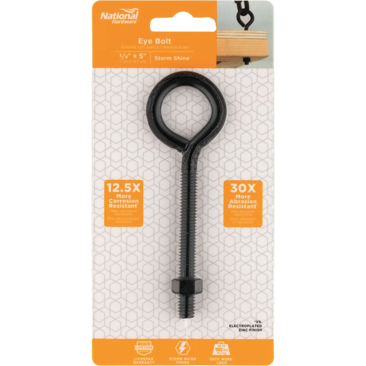 National Hardware 3/8 In. x 5 In. Storm Shine Eye Bolt with Nut Image 2