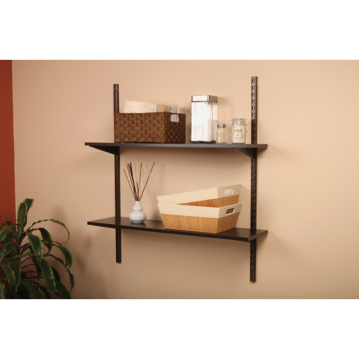 Knape & Vogt 12 In. x 24 In. Espresso All-Purpose Shelf  Image 2