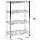 Muscle Rack 20 In. x 12 In. x 32 In. 4-Tier Chrome Wire Shelving Unit Image 3