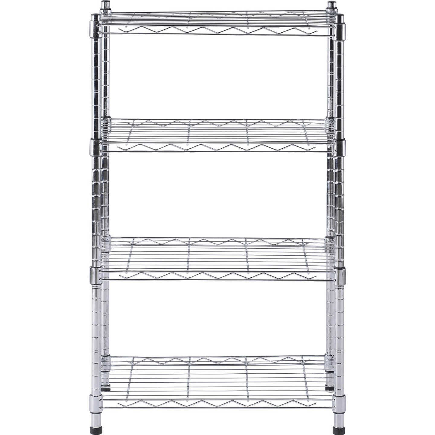 Muscle Rack 20 In. x 12 In. x 32 In. 4-Tier Chrome Wire Shelving Unit Image 4