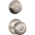 Schlage Satin Nickel Deadbolt & Door Knob Combo Image 1