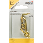 National Hardware Solid Brass 2-1/2 In. Hook & Eye Bolt Image 2