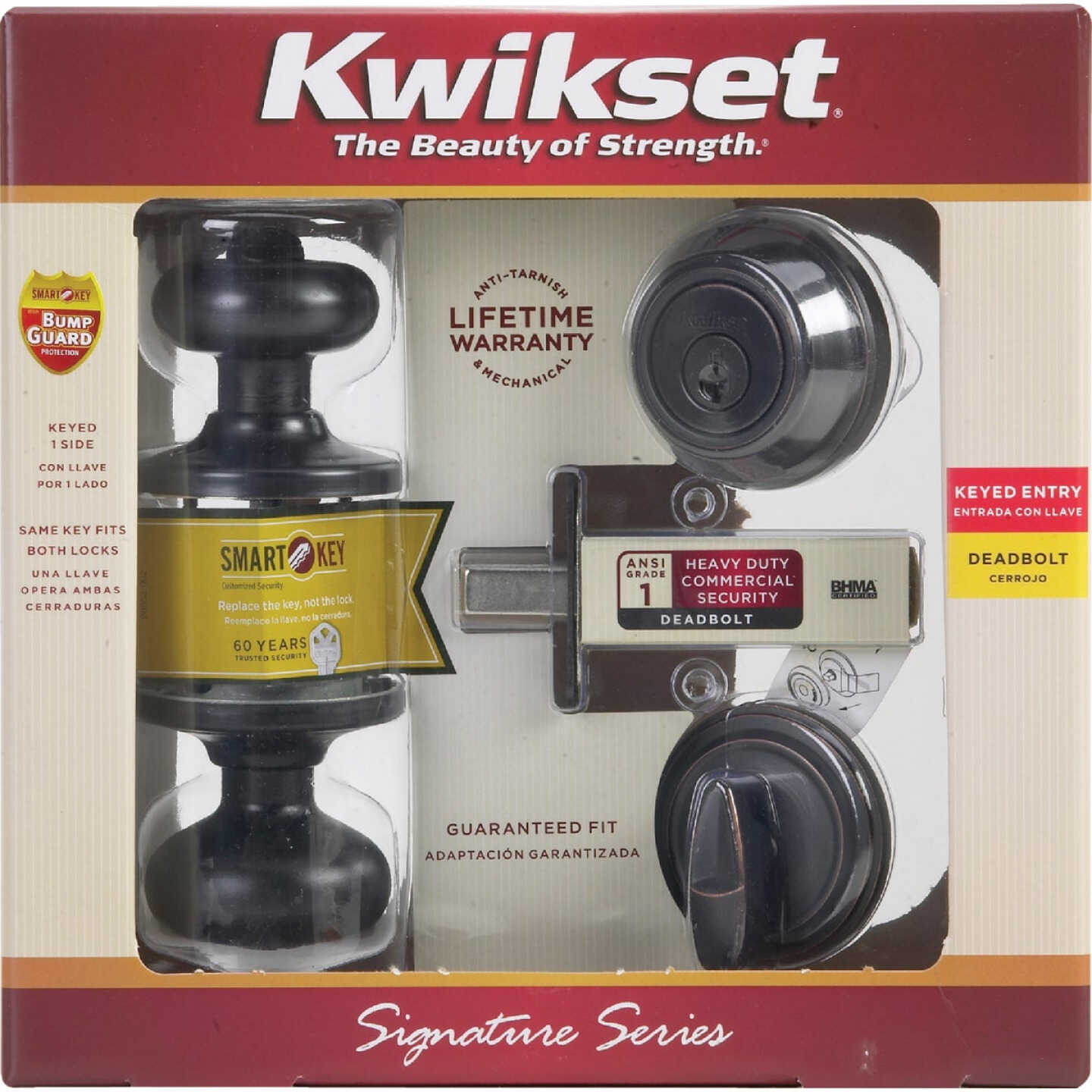 Kwikset Signature Series Juno Venetian Bronze Deadbolt and Door Knob Combo Image 6