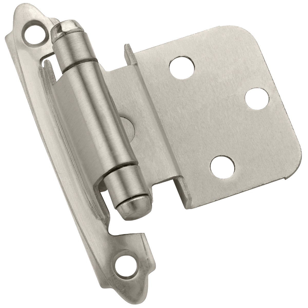 Amerock 3/8 In. Satin Nickel Self-Closing Inset Hinge, (2-Pack)