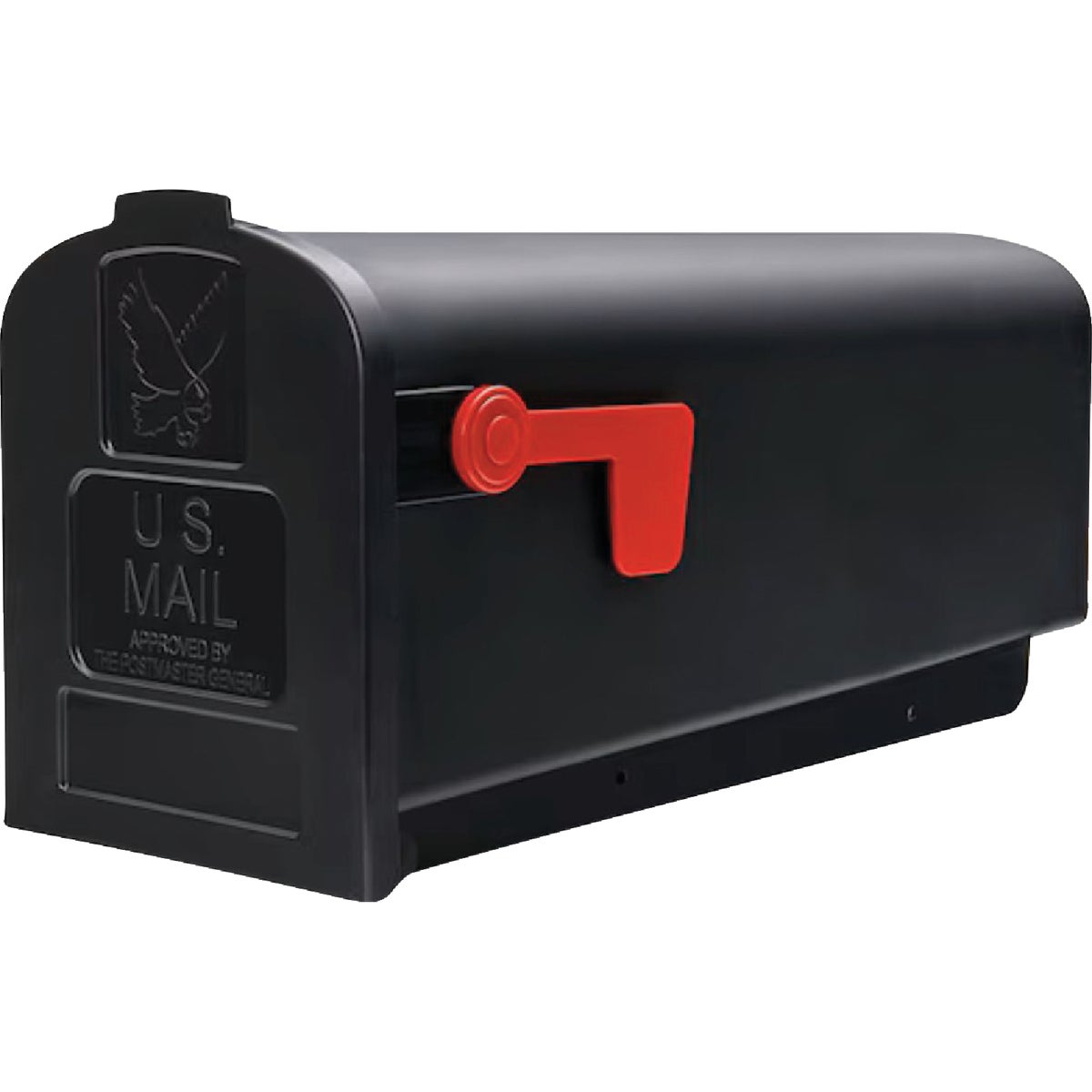 Parsons Medium Black Plastic Post Mount Mailbox