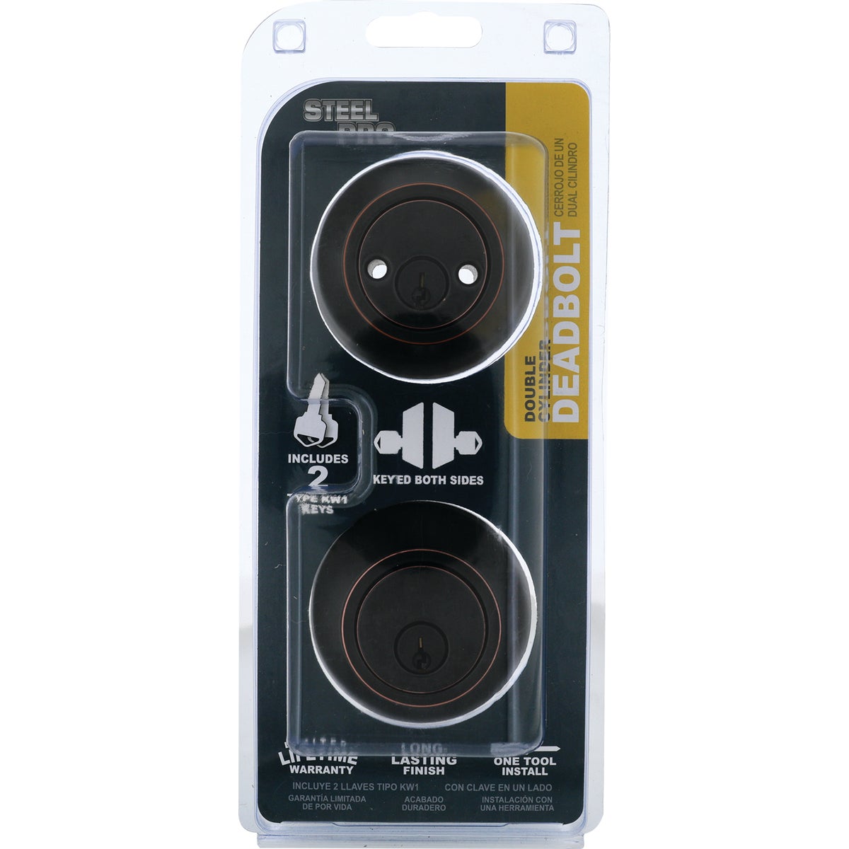 Steel Pro Oil Rubbed Bronze Double Cylinder Deadbolt Image 2