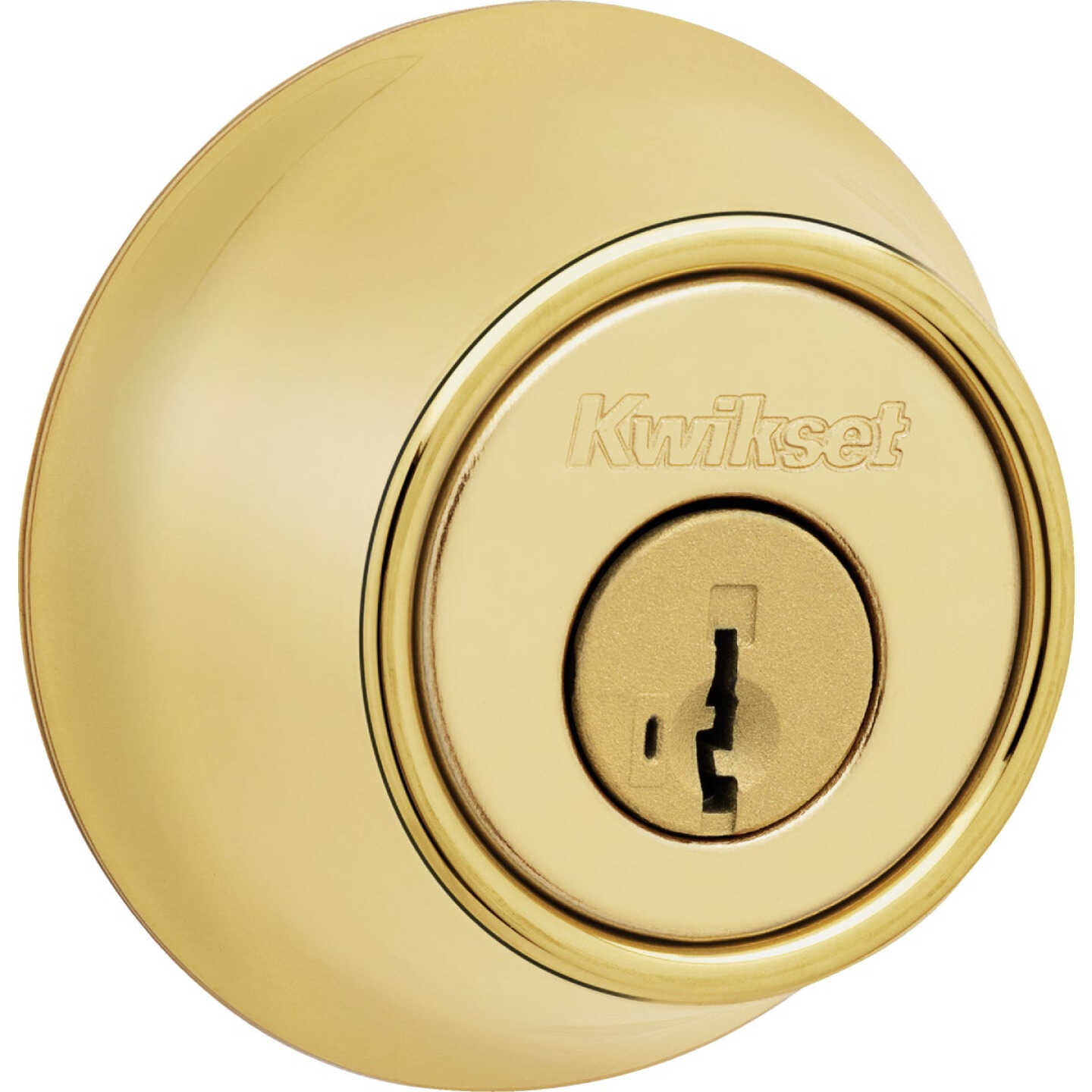 Kwikset 660 Mobile Home Single Cylinder Deadbolt with SmartKey, Polished Brass Image 1