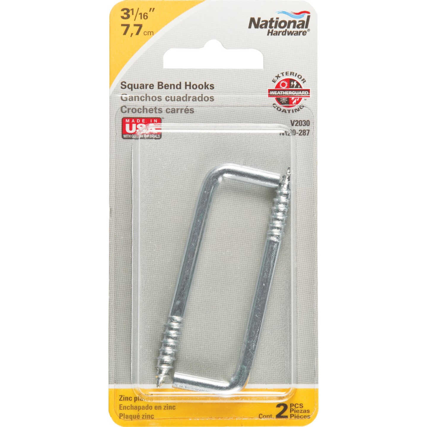 National Hardware Square Bend Screw Hook Shoulder Hook (2 Count) Image 2
