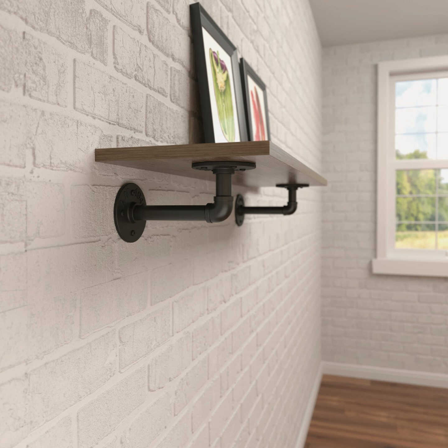Knape & Vogt Birmingham 8 In. Black Elbow Pipe Shelf Bracket Image 2