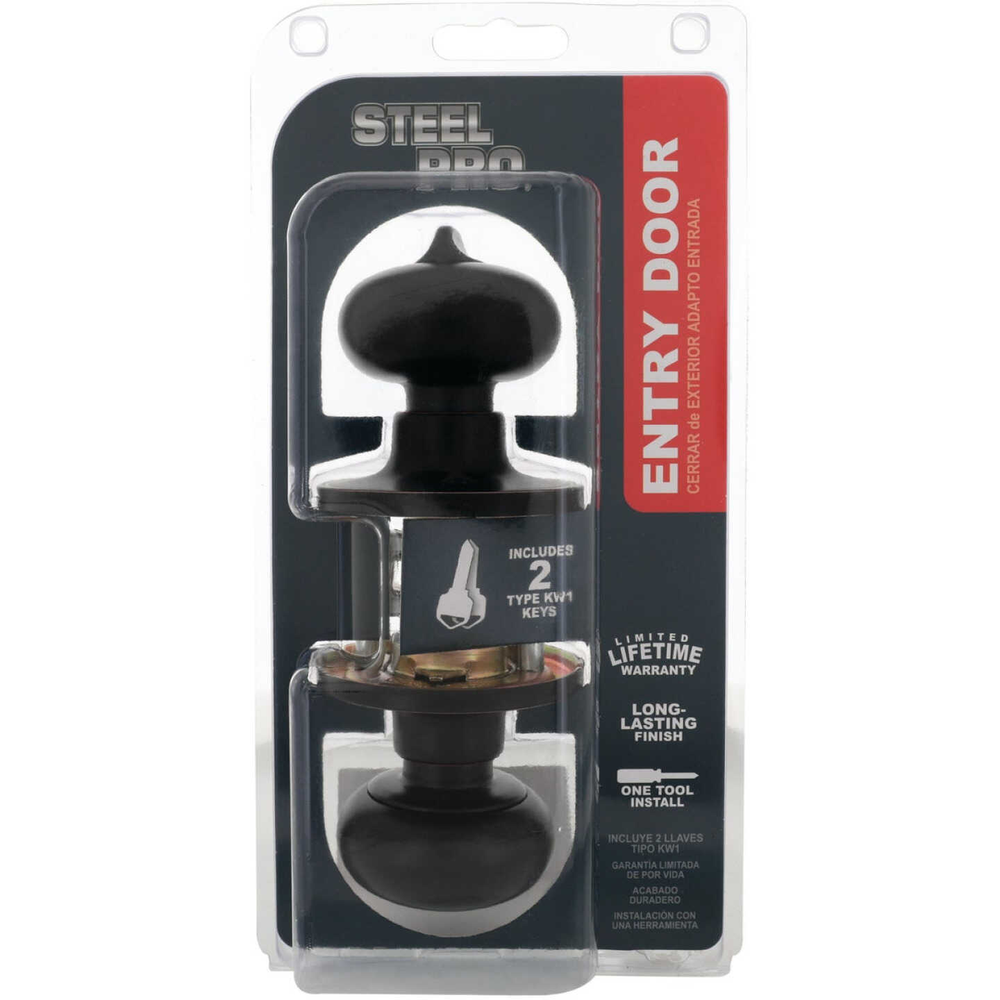 Steel Pro Oil Rubbed Bronze Entry Door Knob Image 2