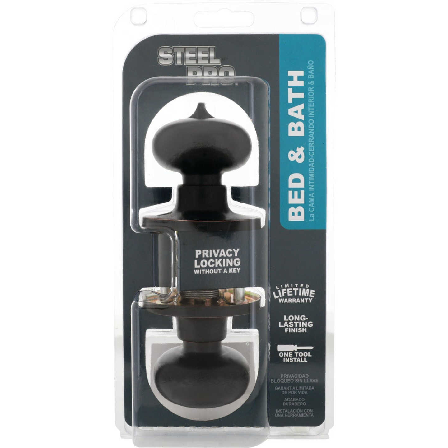 Steel Pro Oil Rubbed Bronze Bed & Bath Door Knob Image 3