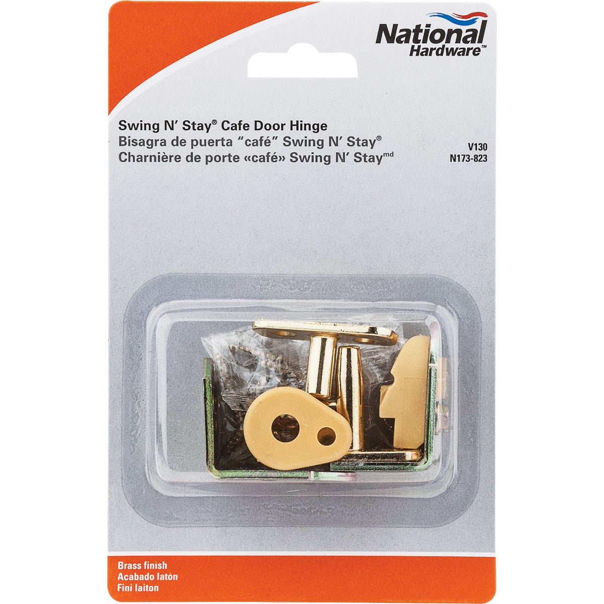 National Hardware 3/4 In. to 1-3/8 In. Satin Brass Swing & Stay Door Hinge Image 2