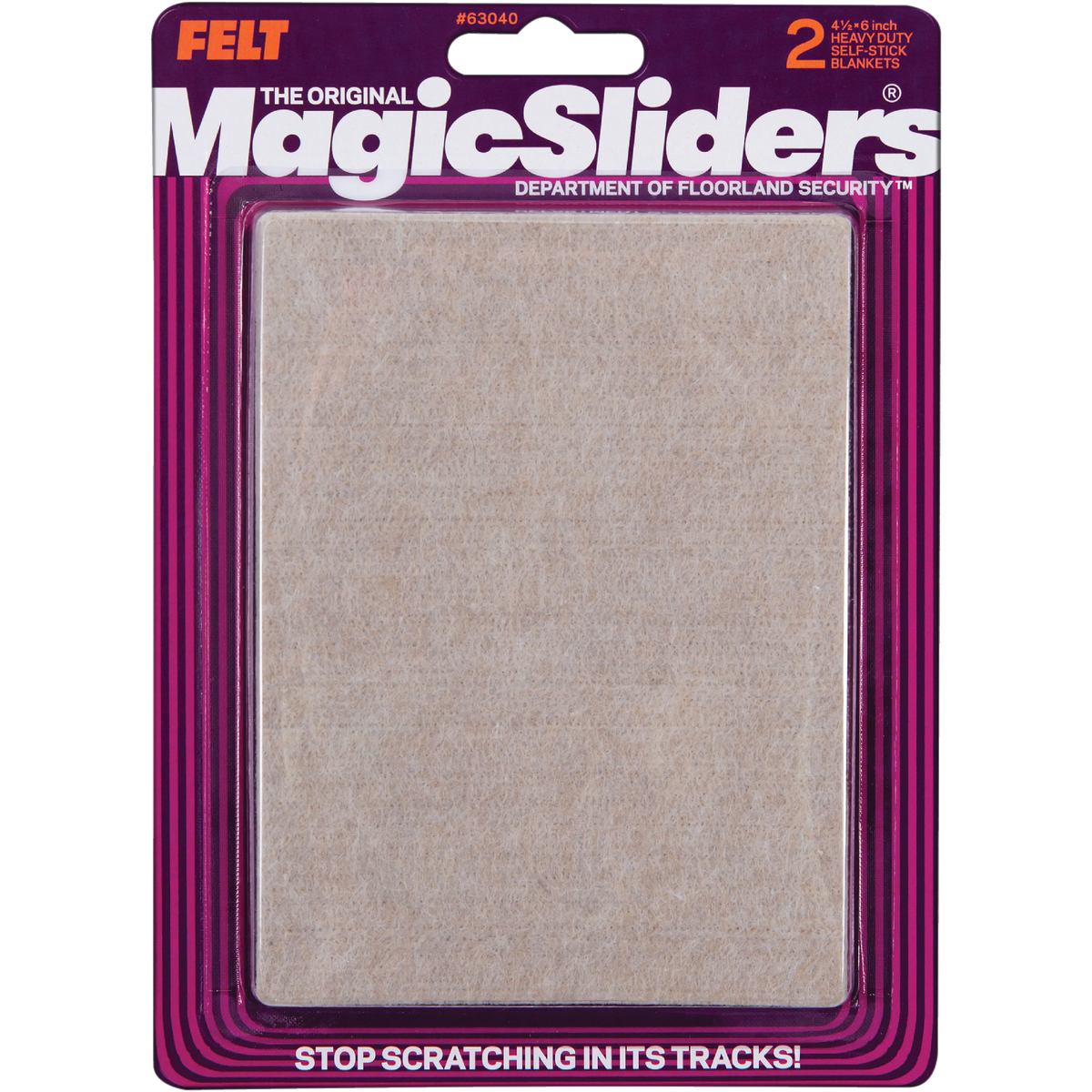 Magic Sliders 6 In. x 4-1/2 In. Oatmeal Felt Sheet,(2-Pack) Image 2