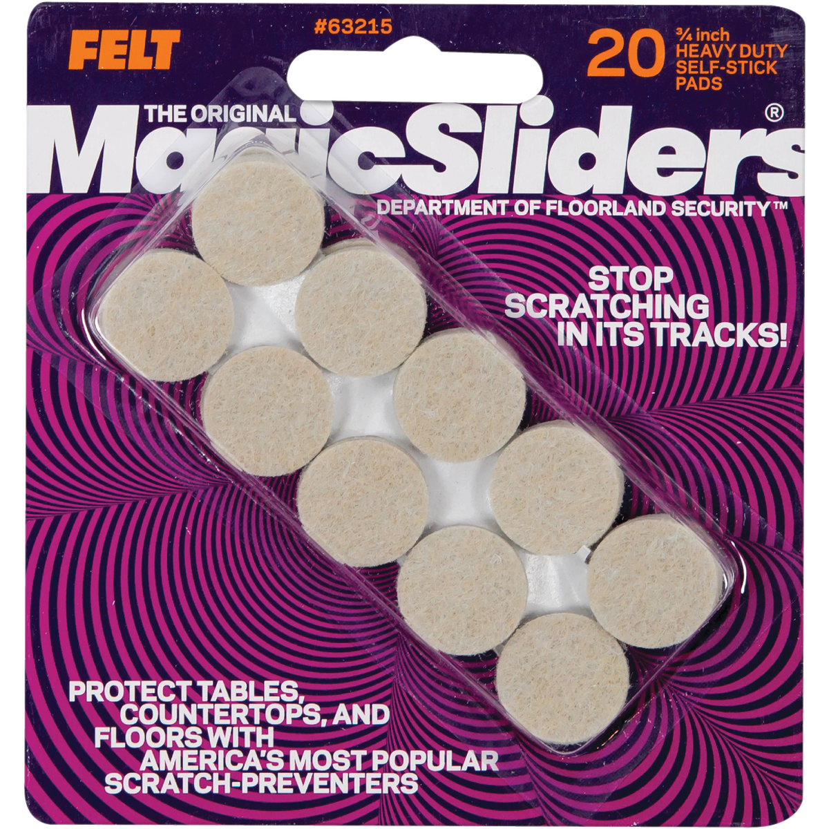 Magic Sliders 3/4 In. Oatmeal Self Adhesive Felt Pads,(20-Count) Image 2