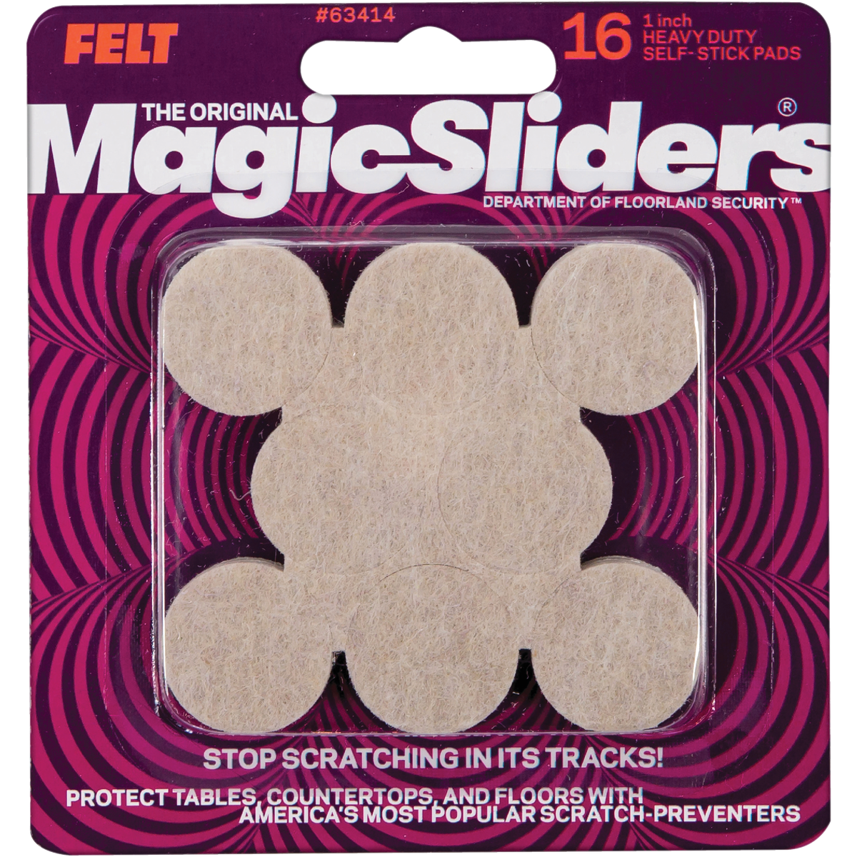 Magic Sliders 1 In. Oatmeal Self Adhesive Felt Pads,(16-Count) Image 2