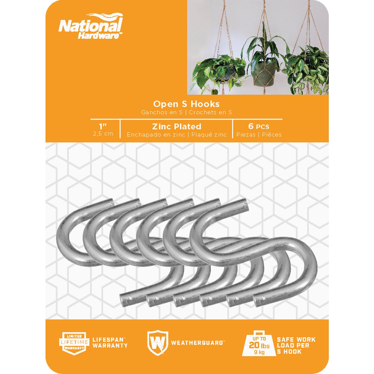 National Hardware 1 In. Zinc Heavy Open S Hook (6 Ct.) Image 2