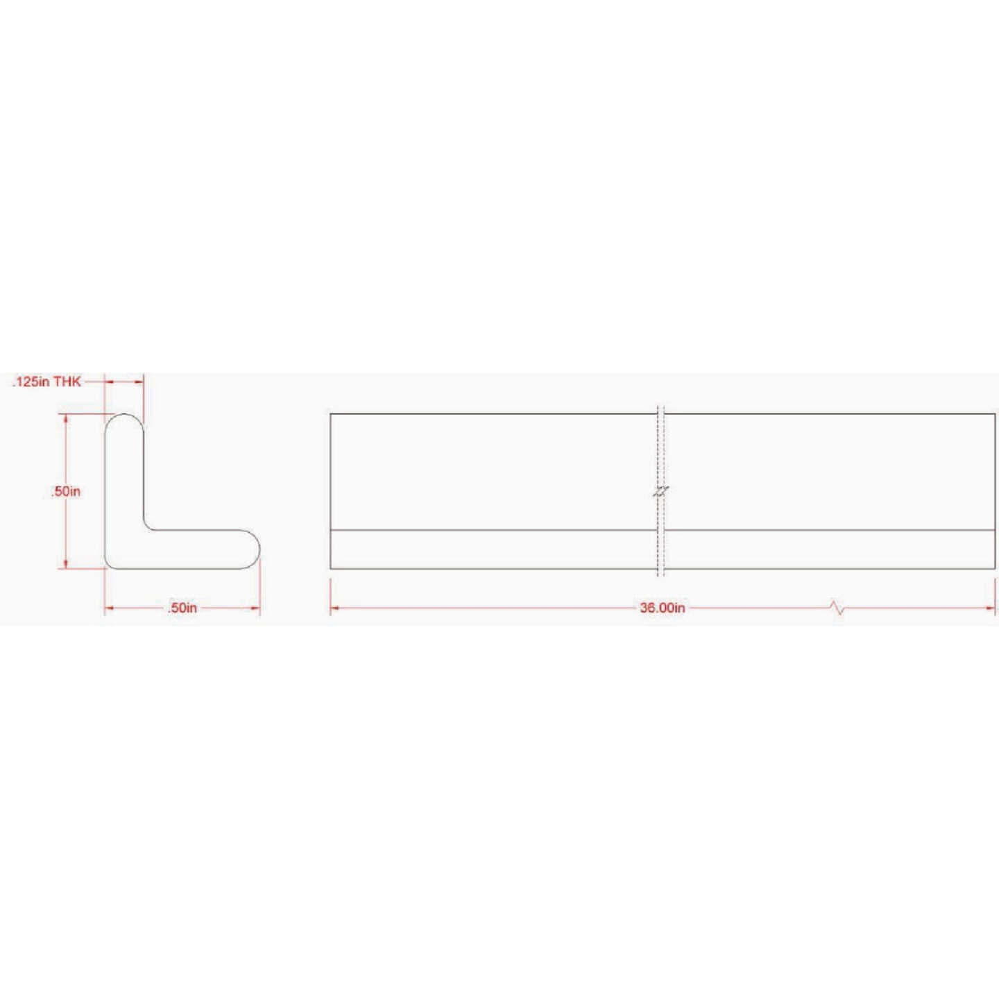 Hillman SteelWorks 1/8 In. x 1/2 In. x 3 Ft. Weldable Hot-Rolled Steel Angle Image 3