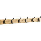 National Hardware 27 In. 6-Hook Oil Rubbed Bronze/Natural Hook Rail Image 1