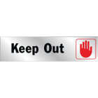 Hy-Ko 2x8 Brushed Aluminum Sign, Keep Out Image 1