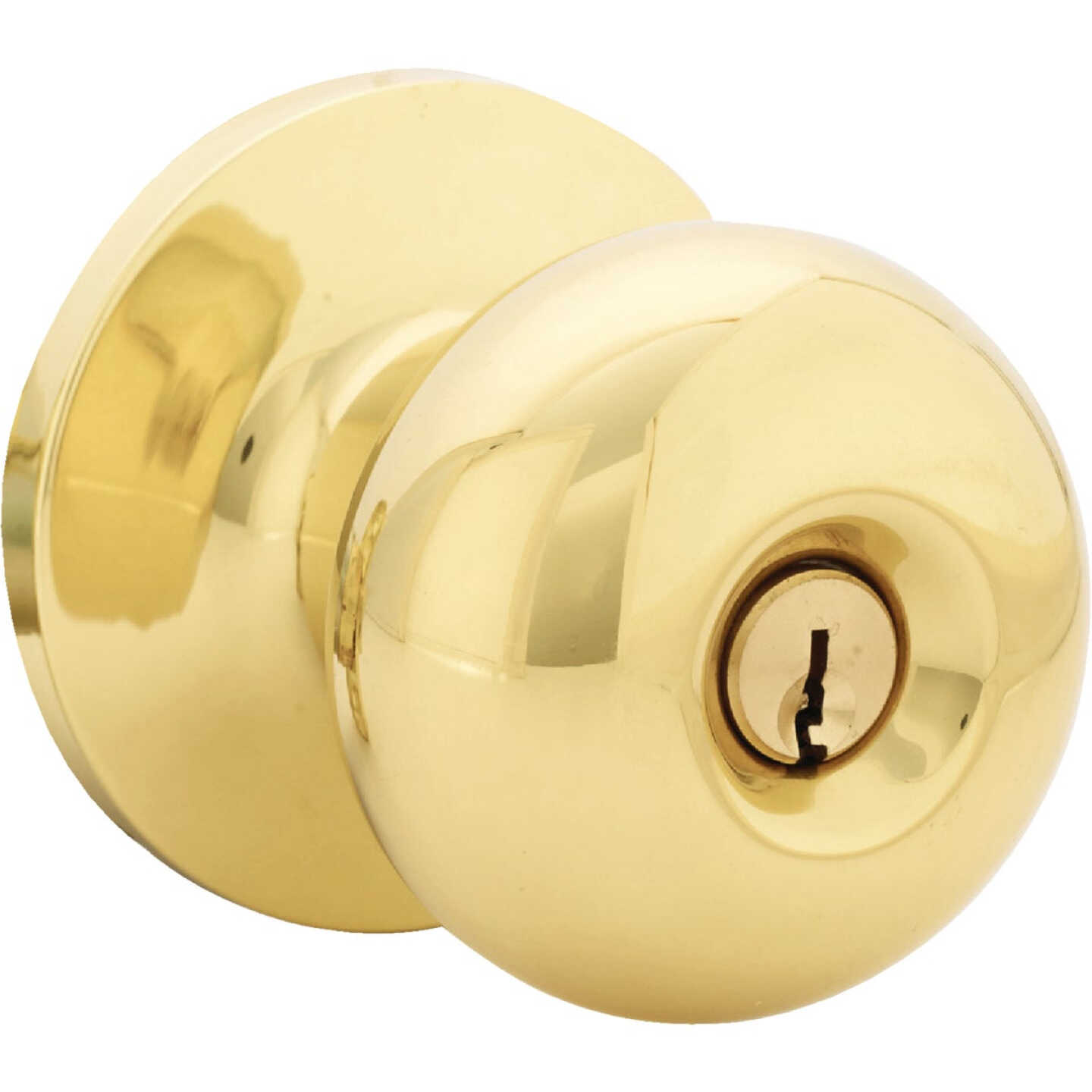 Steel Pro Polished Brass Entry Door Knob Image 1